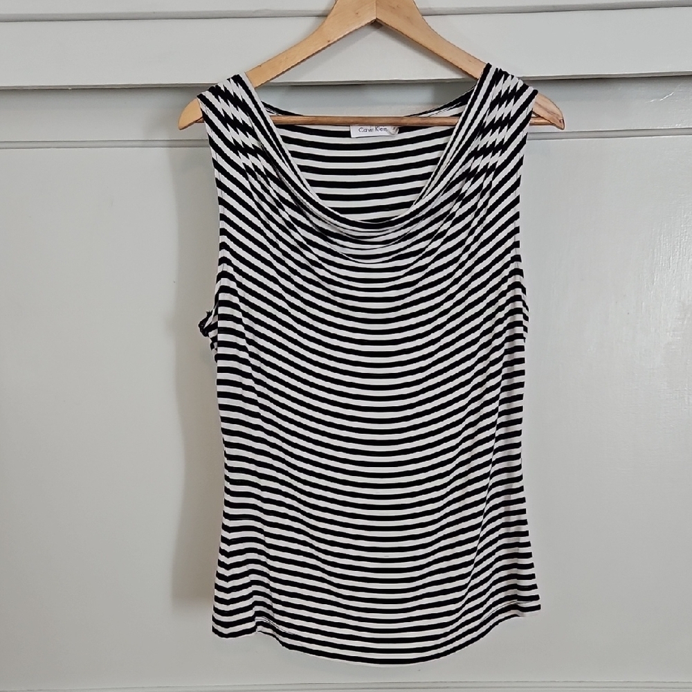 CK Black & White Striped Tank